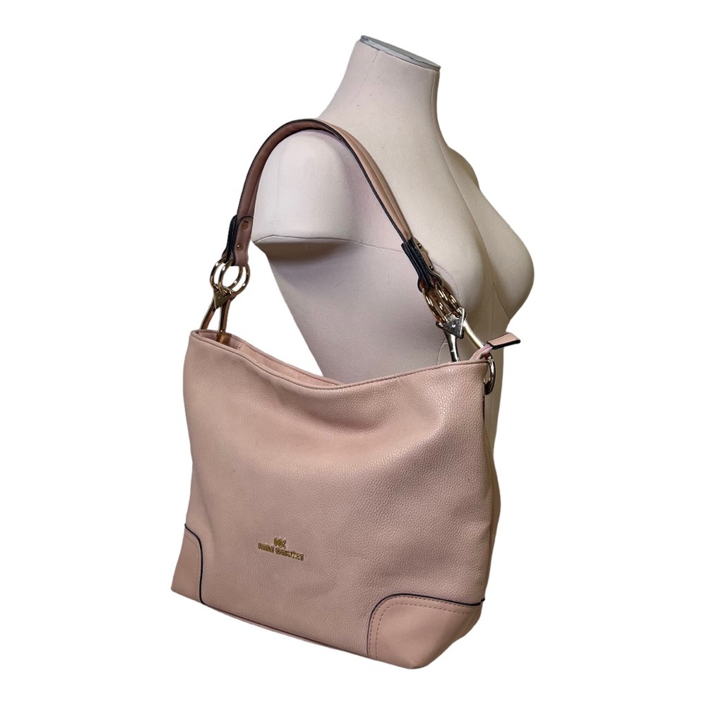 NX Noble Exchange Pink Pebbled Vegan Leather Shoulder Bag